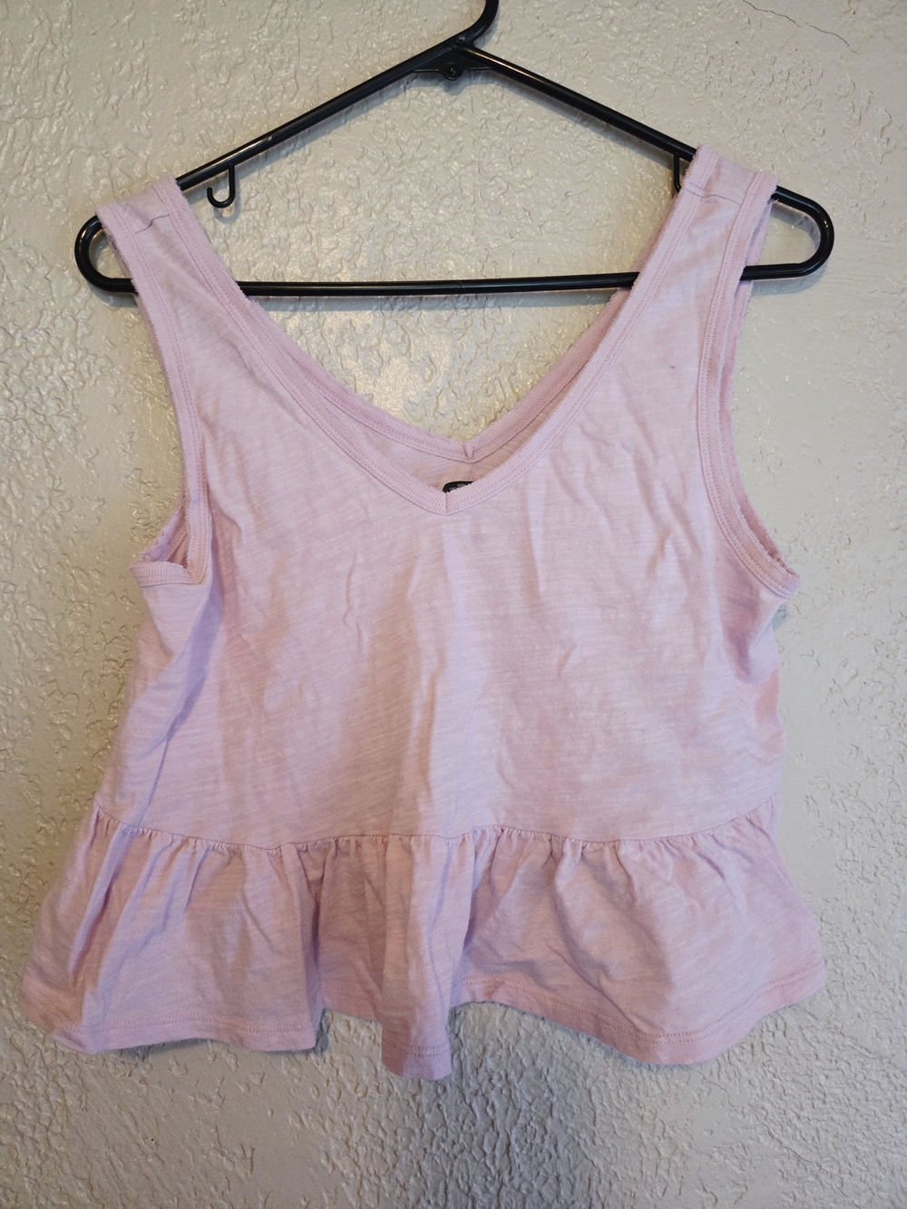 Wild Fable V-Neck Peplum Crop Tank Top Pink Small